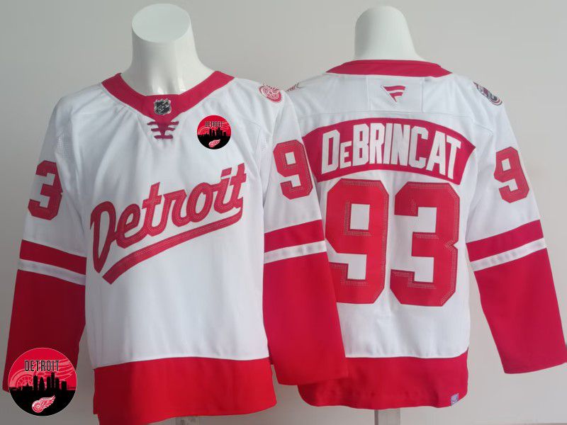 Men Detroit Red Wings #93 Debrincat White 2025 Fanatics Home Premium NHL Jersey style 5->detroit red wings->NHL Jersey